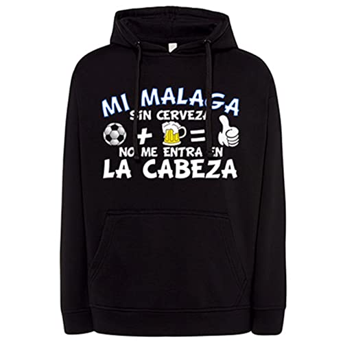 Sudadera Mi Málaga sin Cerveza no me entra en la Cabeza Frase para futboleros - Negro, XL