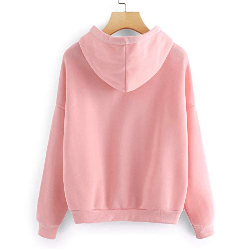 Sudadera para Mujer,riou Sudadera con Capucha Adolescentes Chica Estampado Amor Manga Larga Tops Suéter Abrigo Jersey Mujer Otoño-Invierno Camiseta Hoodie Pullover