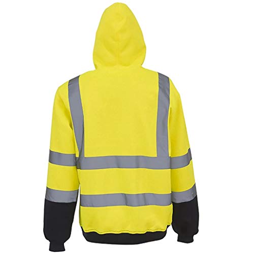 Sudaderas con Capucha Hombres SHOBDW Liquidación Venta Ropa de Trabajo en la Carretera High Visibility Tira Reflectante Manga Larga Tops Blusa Abrigos Hombre Invierno Tallas Grandes(Amarillo,XL)