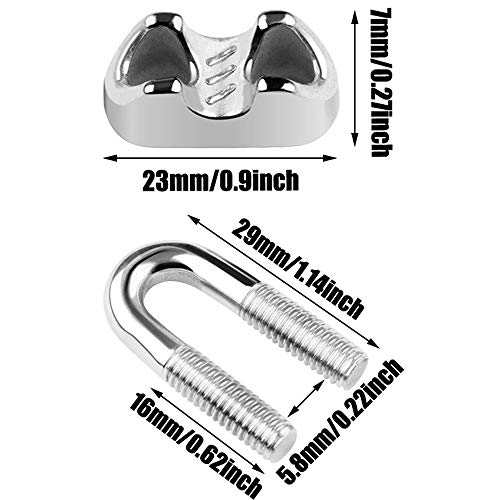 Sujetacables de Acero, 12 Piezas Clip de Cuerda de Alambre, Perno en U de Acero Inoxidable para Industria, Hogar, Envío, Carga y Descarga de Mercancías, Maquinaria de Elevación (Plata)