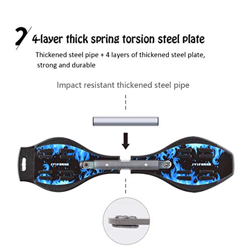 Sumeber Waveboard Child Street Surf Caster Torsion Skateboard Double Decks Casterboard para Waveboard/Tabla giratoria con Ruedas Intermitentes para niños/Adolescentes