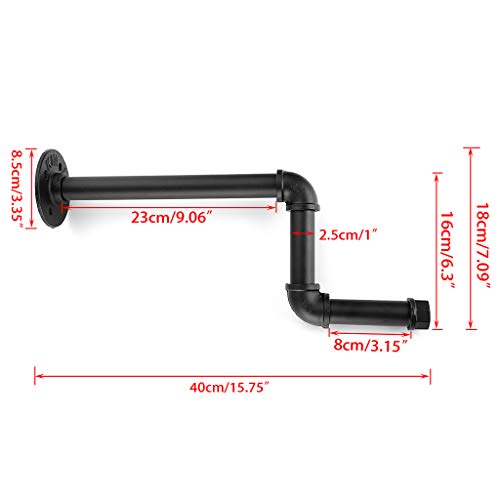 SUMNACON Montado en la pared tubo industrial para colgar ropa de hierro rústico soporte de ropa rack de almacenamiento de ropa, barra de toallero para tienda, vivir, armario tipo Z