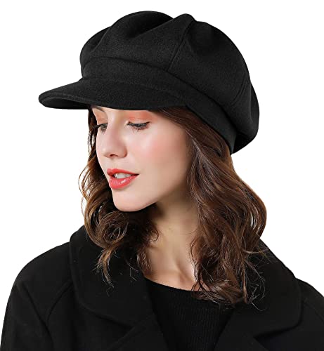 Superora Boinas Mujer Francesa Vintage Sombreros de Mujer Invierno Clásico Gorro Caliente