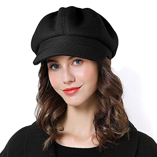 Superora Boinas Mujer Francesa Vintage Sombreros de Mujer Invierno Clásico Gorro Caliente