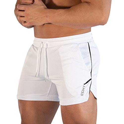 Superora Hombres Running Gym Pantalones Cortos Deportivos Pantalones Cortos de Entrenamiento al Aire Libre Transpirables con Bolsillos