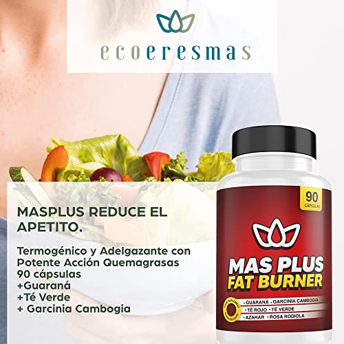 Suplemento Termogenico quemagrasa potente | Garcinia Cambogia +Té verde + Té Rojo + Guaraná | 90 cápsulas