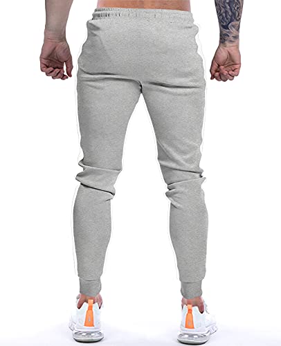 Suwangi Pantalones Deportivos Running para Hombre Joggers Largos Gimnasio Entrenamiento Casuales Pantalón Chándal Largo con Bolsillo Cremallera