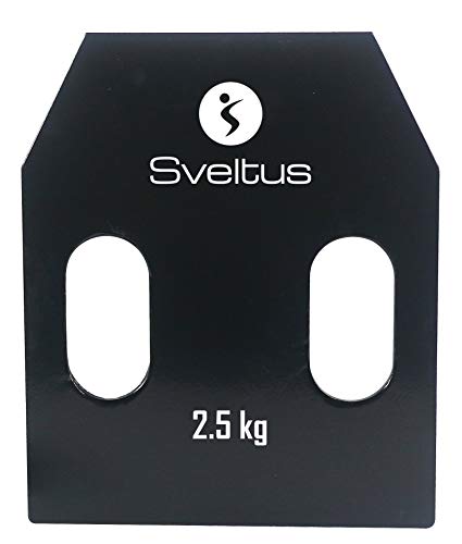 Sveltus - Placas de Acero con Asas, 2,5 kg, Unisex, Color Negro, Talla única