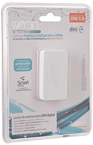 Sveon SCT011M - Lector DNI Electrónico y Tarjetas inteligentes compatible con MAC y Windows [España]