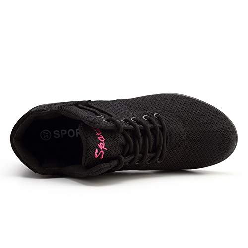 SWDZM Contemporáneo Jazz Zapatos Mujer,Aire Libre Deportes Danza,Moderno Hip Hop Sneaker Zapatillas de Danza Negro 38EU/24CM