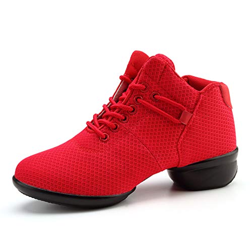 SWDZM Contemporáneo Jazz Zapatos Mujer,Aire Libre Deportes Danza,Moderno Hip Hop Sneaker Zapatillas de Danza Rosso 39EU/24.5CM