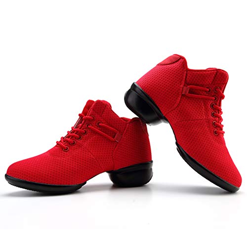 SWDZM Contemporáneo Jazz Zapatos Mujer,Aire Libre Deportes Danza,Moderno Hip Hop Sneaker Zapatillas de Danza Rosso 39EU/24.5CM