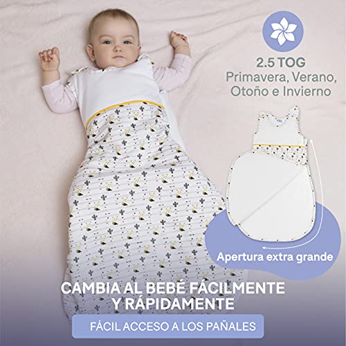 Sweety Fox - Saco de Dormir Bebe 4 Estaciones - TOG 2,5 - Algodon 100% Ecológico Certificado Oeko-Tex® Sin Productos Químicos - Unisex