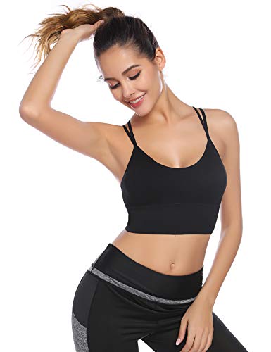 Sykooria Sujetador de Yoga Sujetador Deportivo para Mujer Sujetador de Entrenamiento Almohadillas Extraíbles Bra Deporte Sin Costuras para Gimnasio Yoga Bailar Corriendo Fitness