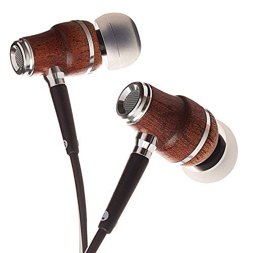 Symphonized NRG X Bubinga Auriculares de Madera con Aislamiento de Ruido con micrófono y Control de Volumen (Negro)