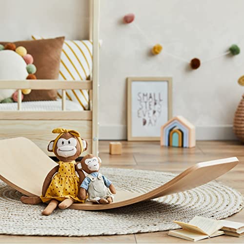 Tabla curva ecológica y artesanal de madera fabricada en España. Acabado NATURAL.Tabla equilibrio. Tabla Montessori .Tabla de equilibrio/Tabla madera niños