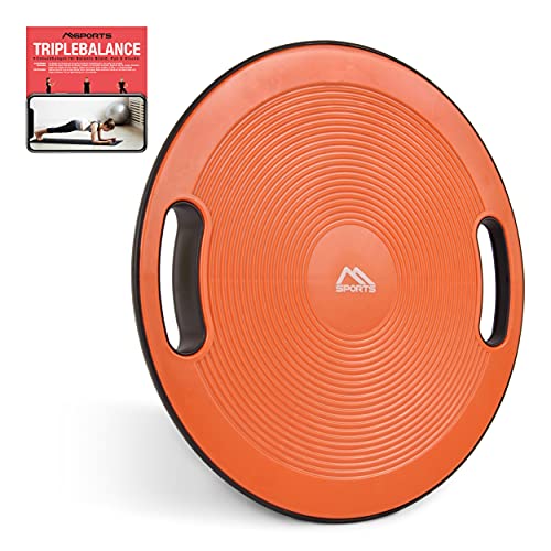 Tabla de equilibrio Premium de 40 cm de diámetro con póster de ejercicios y aplicación de ejercicios GRATIS - Tabla de equilibrio de fisioterapia, Equilibrio