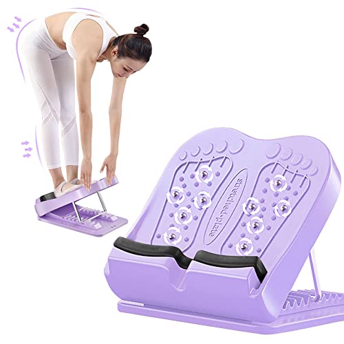 Tabla de Estiramiento Ajustable, Tabla de Equilibrio Profesional, Tabla de Ejercicio Inclinada para Estirar Pantorrillas Tensas o Fascitis Plantar Ajustable en 9 Niveles,Reduce la Fatiga（púrpura）