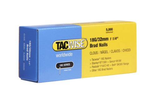 Tacwise 0398 Clavos Brad 18G/32mm, Metalizado, 18 G / 32 mm, Set de 5000 Piezas