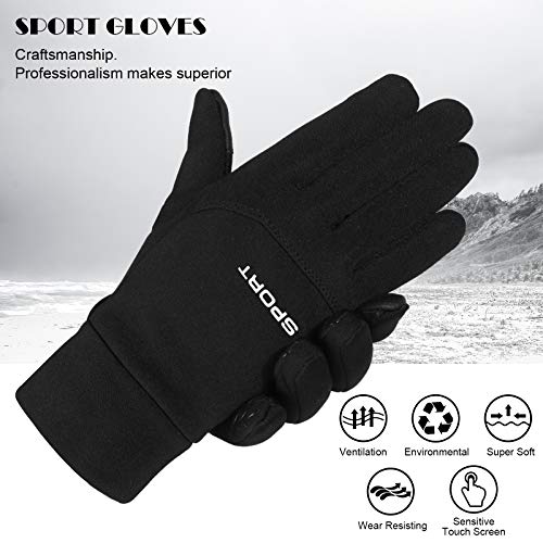 TAGVO Guantes Deportivos De Invierno Guantes De Ciclismo Antideslizantes Impermeables y a Prueba De Viento Guantes De Trabajo Al Aire Libre Guantes Portátiles para Correr Ajuste Ceñido Super Grip