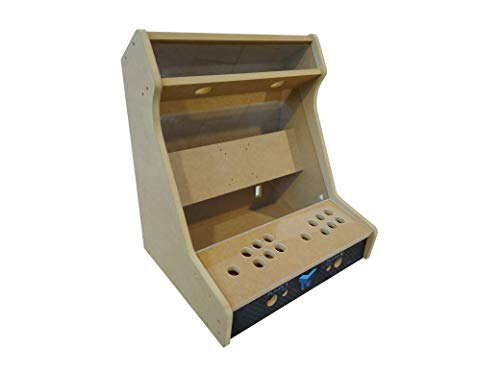 TALENTEC Kit Mueble recreativa 19" en Madera DM + metacrilato acrílico para recreativa de sobremesa DIY. Orificios de 30 mm para joysticks y Botones.