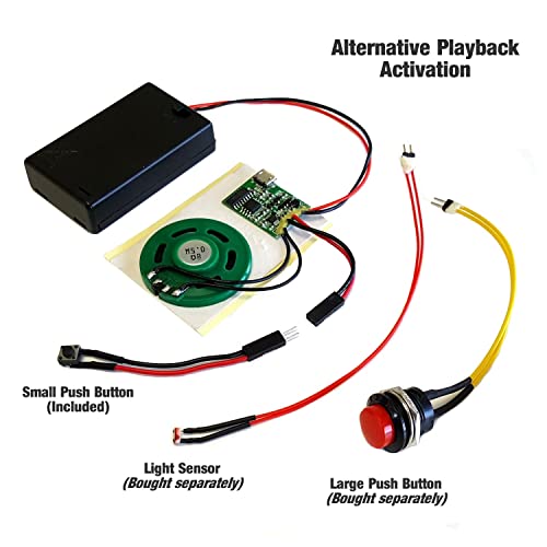 Talking Products - Módulo de chip de sonido MP3, 4 MB de memoria, con caja para batería AAA Ideal para maquetas y manualidades.