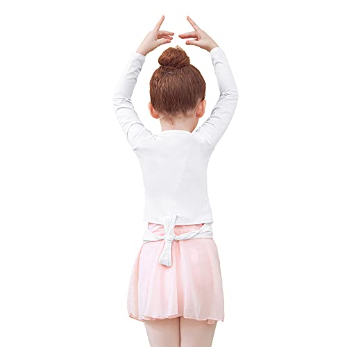 Tancefair Chaqueta de ballet de manga larga para niñas y mujeres, blanco, M