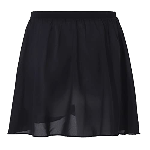 Tancefair Falda de ballet para niñas con cintura ajustable para niños y adultos, Negro (Pull On), M(110-140cm)