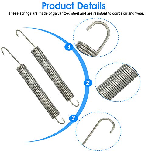 TANCUDER 2PCS Muelles de Tracción de Repuesto Muelles Tensores de Acero Inoxidable para Sofá Reclinable, Gancho Doble, Longitud 7 Pulgadas, Diámetro de 11/16, Carga de Trabajo Indicative 10 kg