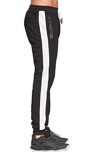 Tansozer Pantalon Chandal Hombre Jogger Hombre Pantalon Deporte Hombre Algodon Tenis Jogging Pantalon Running Deportivo Hombre Slim Fit Sweatpants Negro M