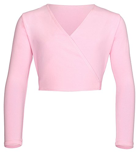 tanzmuster Chaqueta de Ballet Cruzada 'Mandy' para niñas en Rosa, 92/98 (3-4 años)