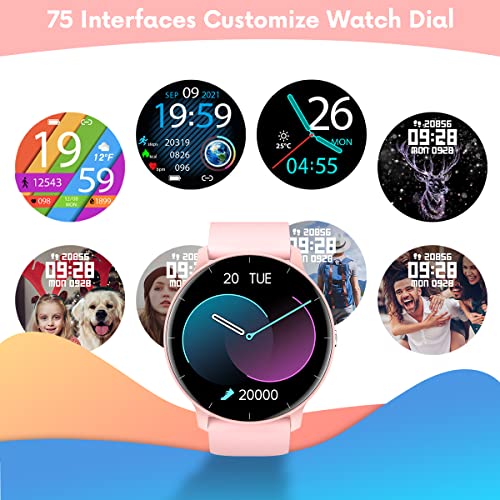 TAOPON Reloj Inteligente Mujer Smartwatch Hombre Relojes Inteligentes con 1.28" Pulsera Actividad GPS IP67 Monitor de Sueño Pulsómetro Oxígeno de Sangre 8 Modos Deporte Smart Watch para iOS y Android