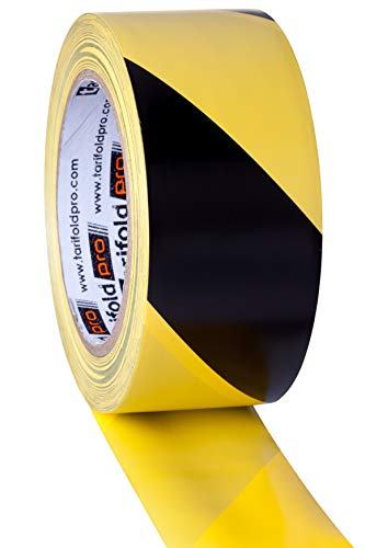 Tarifold 1 Cinta Adhesiva Suelo, Señalización, Seguridad, Color Amarillo y Negro-Rollo 0.15mm x 50mm x 33m