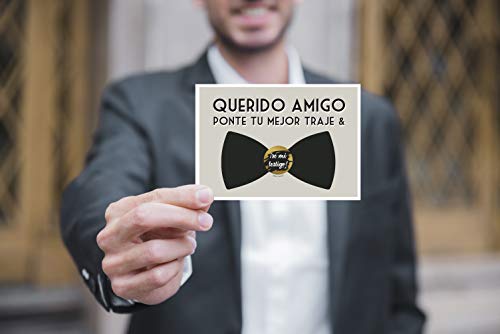 Tarjeta testigo boda hombre | Tarjeta rasca testigos novio amigos | Anuncio Boda