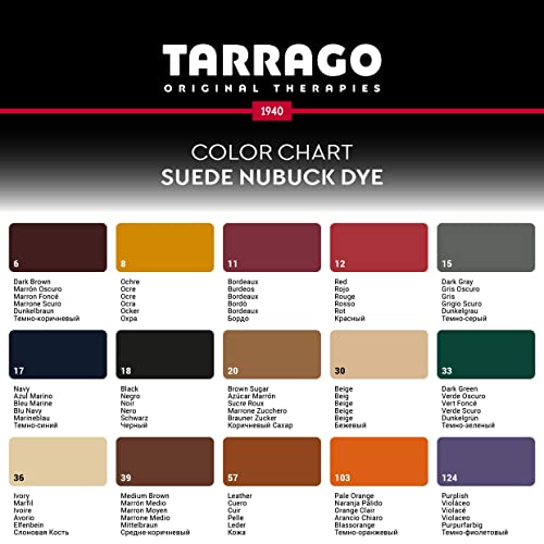 Tarrago | Tinte para Ante | Color Negro | Suede Nubuck Dye 50 ml | Tinte Para Zapatos, Calzado, Bolsos y Accesorios | Apto Para Ante Natural y Sintético, Nobuck y Similares