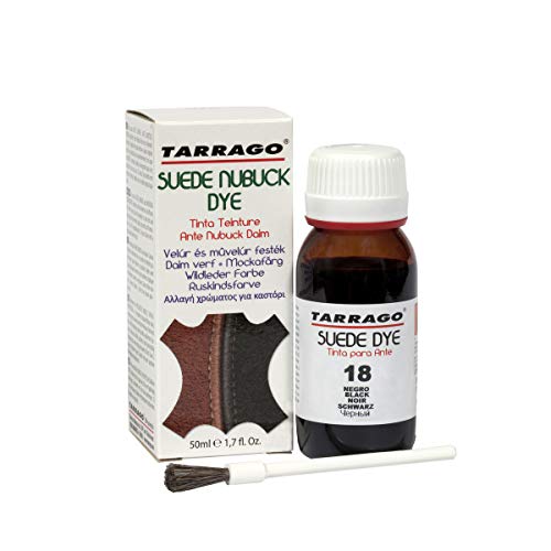 Tarrago | Tinte para Ante | Color Negro | Suede Nubuck Dye 50 ml | Tinte Para Zapatos, Calzado, Bolsos y Accesorios | Apto Para Ante Natural y Sintético, Nobuck y Similares