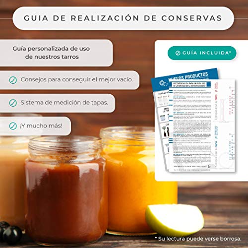 Tarros de cristal con tapas para conservas Pack de 46 unidades. Frascos hermeticos de 445 ml con tapa de rosca cerrado hermético para todo tipo de conserva casera