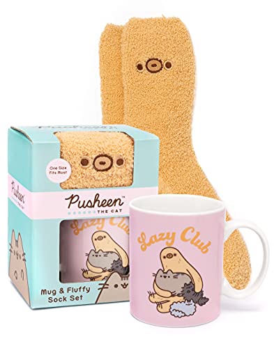 Taza de pusteen Slight Socks Cat Sloth Regalo Set Niños Adultos Copa 11 Oz