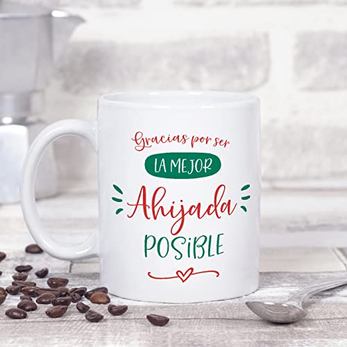 Tazas para AHIJADA - En Español - Gracias Mejor Familia - 11 oz - Regalo original y divertido