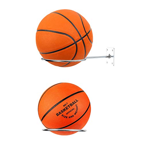 TAZEMAT 2PCS Soporte de Bola de Montaje en Pared Estante de Almacenamiento de fútbol Estante de exhibición de Baloncesto para fútbol Voleibol Rugby Interior Duradero Gimnasio Deportes Soporte