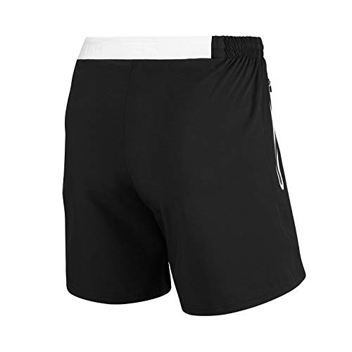 TCA Hombre Elite Tech Pantalones Cortos con Bolsillos con Cremallera - Negro/Blanco, L