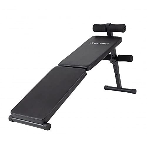 TechFit Power 100 Banco de Musculation Plegable Negro Multifuncional, Máquina de Abdominales Plegable con Altura Ajustable para Ejercicios de Levantamiento de Pesas y Tonificación