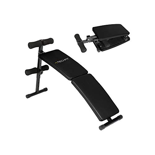 TechFit Power 100 Banco de Musculation Plegable Negro Multifuncional, Máquina de Abdominales Plegable con Altura Ajustable para Ejercicios de Levantamiento de Pesas y Tonificación