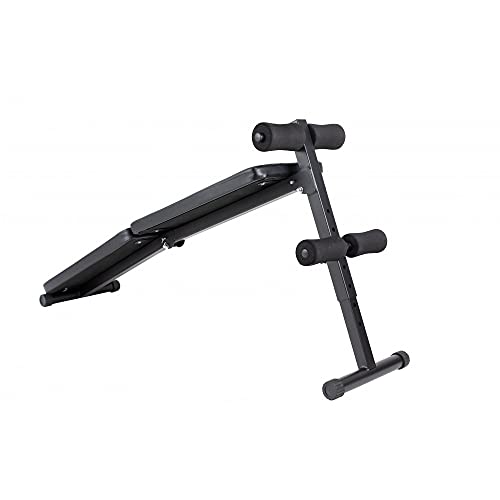 TechFit Power 100 Banco de Musculation Plegable Negro Multifuncional, Máquina de Abdominales Plegable con Altura Ajustable para Ejercicios de Levantamiento de Pesas y Tonificación