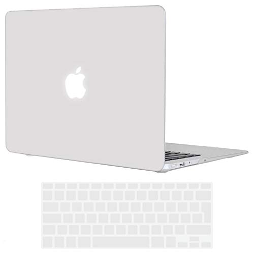 TECOOL Funda MacBook Air 13 Pulgadas (Versión: 2010-2017, Modelo: A1466 / A1369), Delgado Cubierta Plástico Dura Case Carcasa con Tapa del Teclado para MacBook Air 13.3 Pulgada - Frost