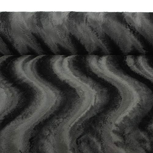 TEJIDO DE PELO CORTO EN COLORES LISOS SERIE VELBOA EN ZIGZAG A CONTRAPELO DE 150cm POR METRO, DE TEXTURA ATERCIOPELDA (NEGRO, 1 METRO)