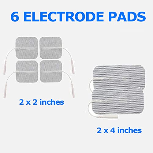 Tens EMS Electroestimulador para Fisioterapia. Estimulación Muscular para el Alivio del Dolor de la Terapia. Electroterapia Recargable Masajeador Dual Electrodos con 6 Almohadillas. (1 Unit)