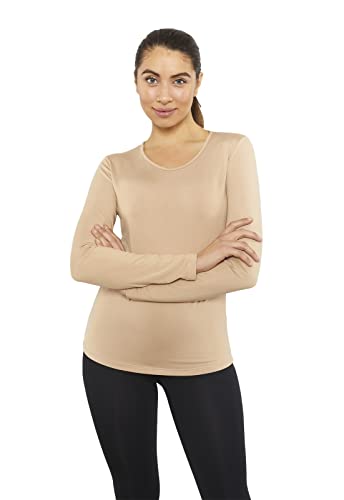 tex leaves Camiseta Interior Térmica para Mujer - Colores a Elegir (Beige, XXL)