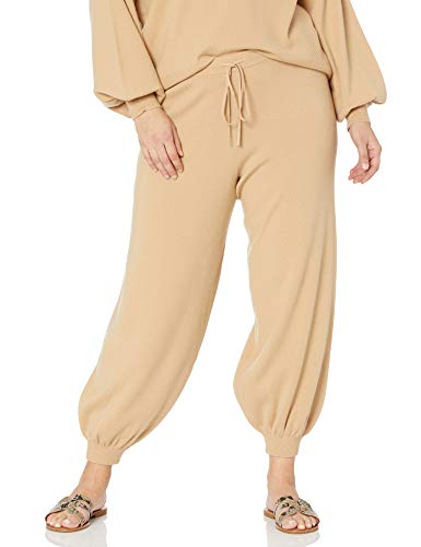 The Drop Maddie Pantalón Jogger Supersuave Holgado para Mujer, Curds & Whey, 3XL Grande