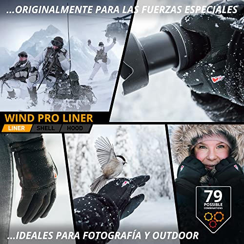 THE HEAT COMPANY – Wind Pro Liner Guantes Resistentes al Viento Guantes tactiles - Mujer y Hombre - Guantes Deporte: Guantes cálidos de Invierno para Ciclismo y Correr